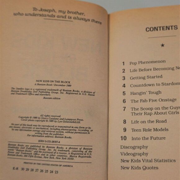 New Kids on the Block by Grace Catalano 1989 Bantam Books Paperback - Picture 6 of 8